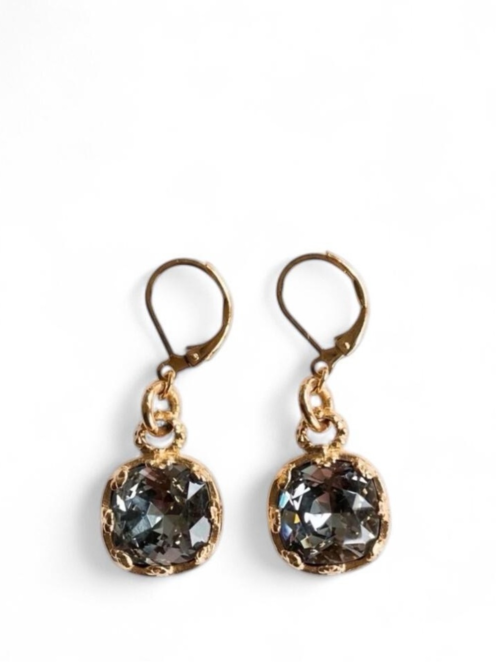 WA Studios Smoky Clear Crystal Drop Earrings